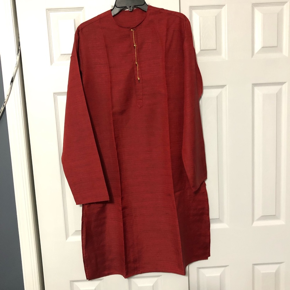 Men’s indian traditional red kurta set-like new!